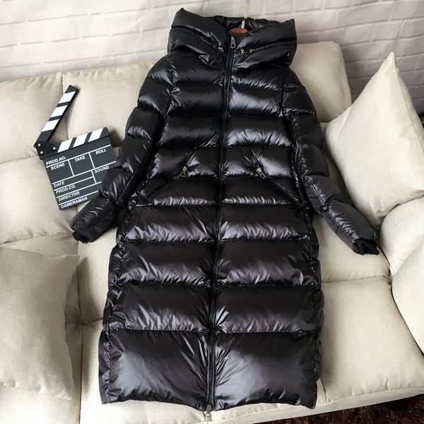 

women winter 90% white duck down jacket thick warm long down coat women hooded korean female puffer outwear doudoune femme y34, Black