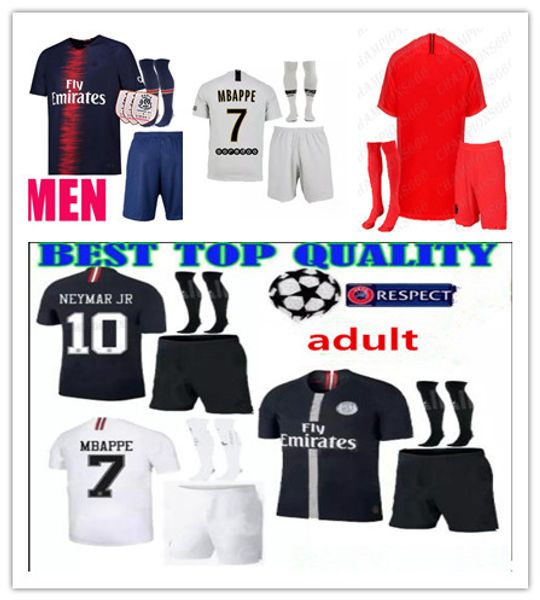 

Champion league p g occer jer ey 2018 2019 pari mbappe cavani verratti kimpembe men kit football hirt ock