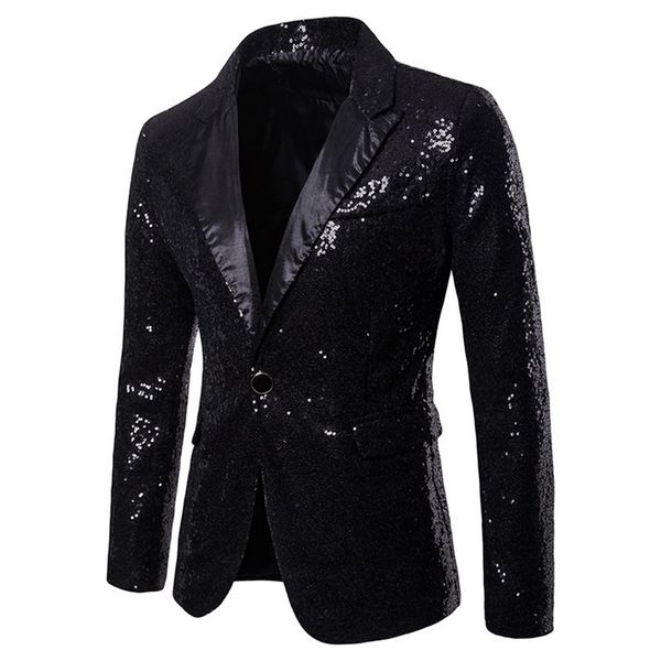 

heflashor mens shiny blazers gold sequin glitter suit jackets men nightclub one button suit blazer men dj stage blazers, White;black