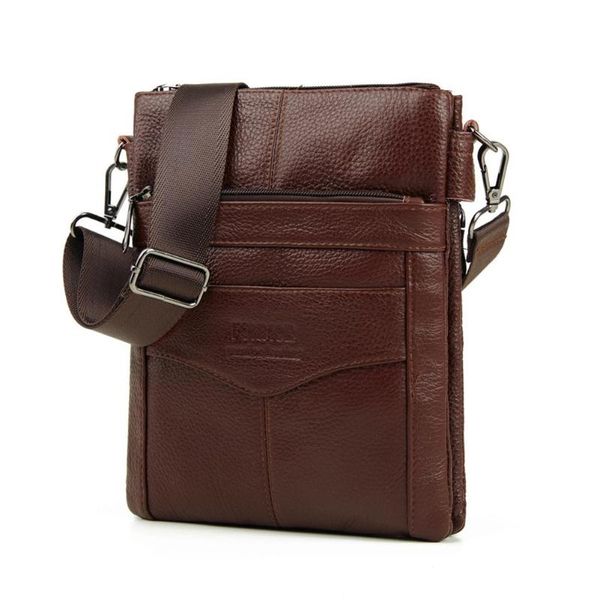 

vintage genuine leather men shoulder bag casual zipper business crossbody bag men's messenger bags packs phone pouch sac a main