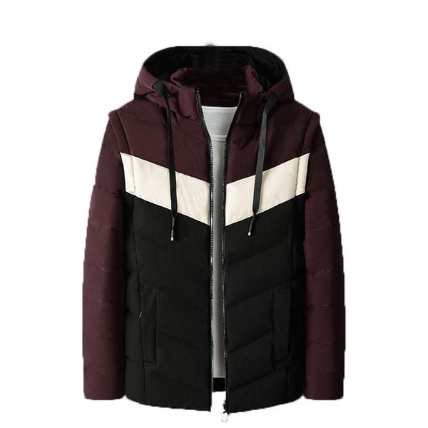 

jacket man fashion coat trench coat 2019 winter jacket medium length hooded thick plus size cotton padded l-3xl, Tan;black