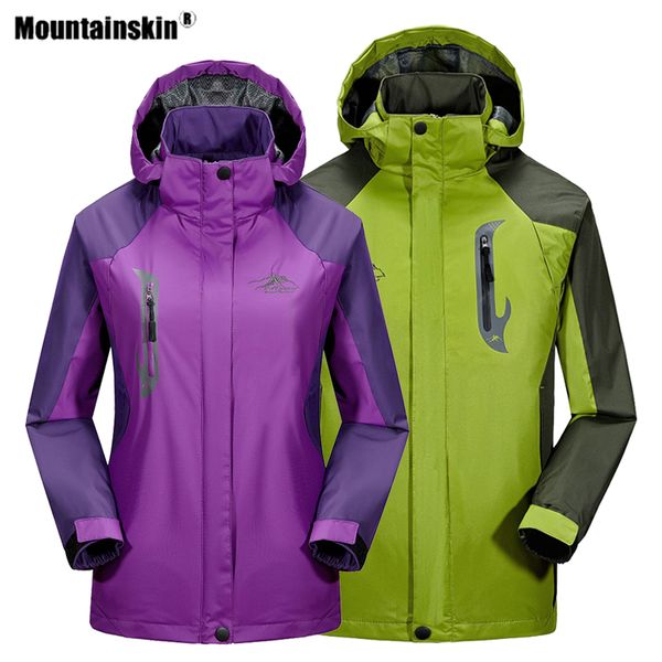 

mountainskin men women's hiking softshell jacket spring autumn outdoor sport climbing camping trekking windproof male coat va558, Blue;black
