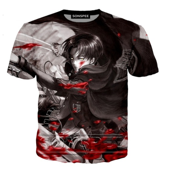

аниме атака на титана 3d печати тенниска streetwear мужчины женщины моды tshirt harajuku детские рубашки homme tshirt k1329, White;black