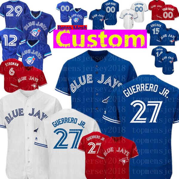 

Cu tom toronto 27 vladimir guerrero jr blue jay jer ey 12 roberto alomar 29 carter 15 randal grichuk 14 moak 42 royal 6 troman ba eball