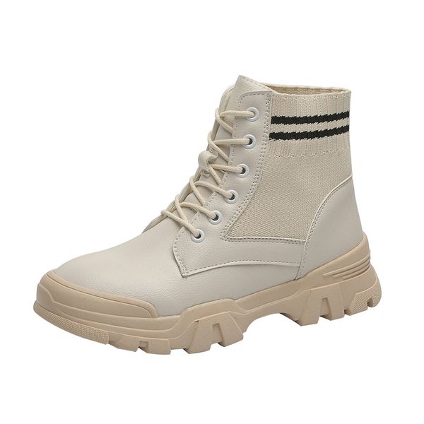 

lace up lady boots round toe low heels booties women's shoes autumn luxury designer bootee woman 2019 ladies mid calf fashion, Black