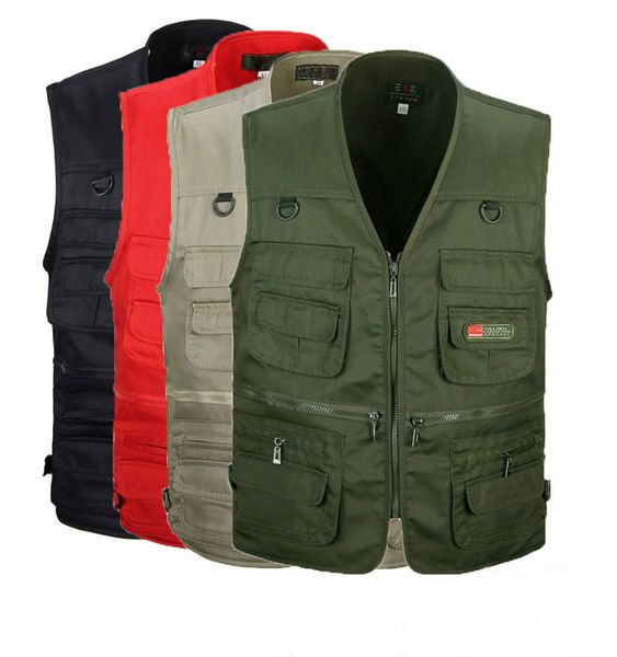 

The Middle Men's Vest V-neck Collar Photography Outdoor Casual Vest Male with Many Pockets Multifunctional Fishing Vest