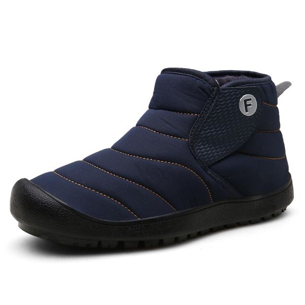 

2019 fashion winter men snow boots black green blue brown purple ankle boot slip on round toe ladies shoes size 36 - 46