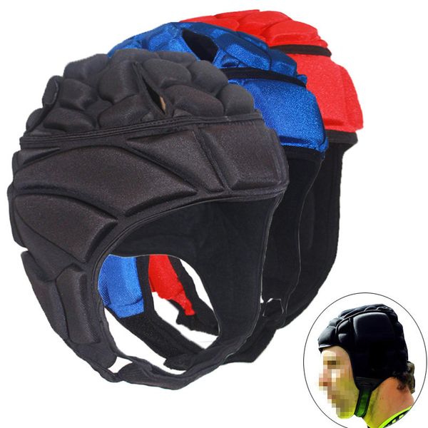 

2018 men profession football soccer goalkeeper helmet sports rugby scrum cap head guard goalie roller hat fiber head protector