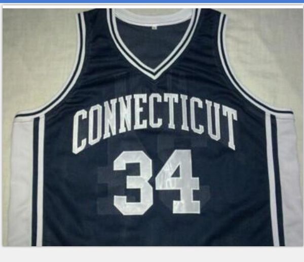 

custom men youth women vintage #34 connecticut ray allen college basketball jersey size s-5xl or custom any name or number jersey, Black