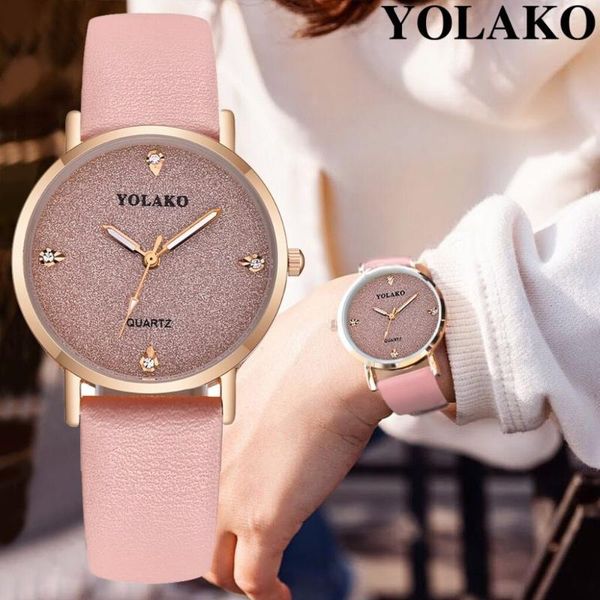 

yolako women's watch fashion luxury leather starry sky watch ladies women women wrist watches, Slivery;brown