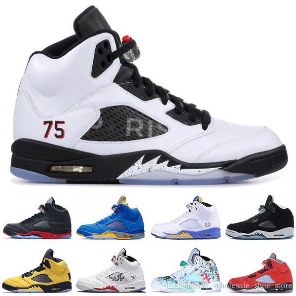 

2019 trophy room university red 5 5s og basketball shoes michigan jsp laney varsity royal psg black white fire red men mens sports sneakers