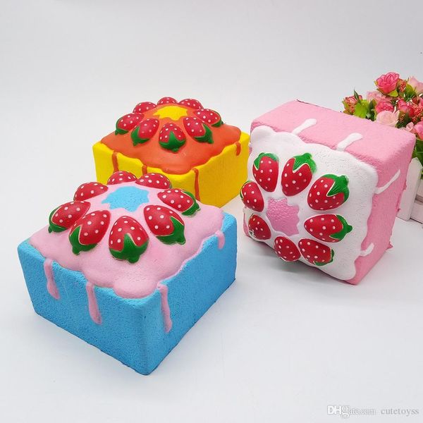 

good squishy square strawberry cake squishies toys kawaii slow rising jumbo squeeze phone charms stress reliever kids gift toy
