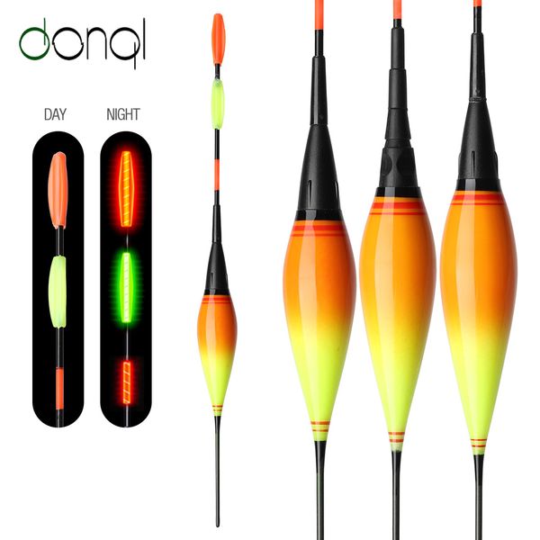 

donql 1pcs shallow water luminous led electronic fishing float colorful light night fishing float with batteries tackle