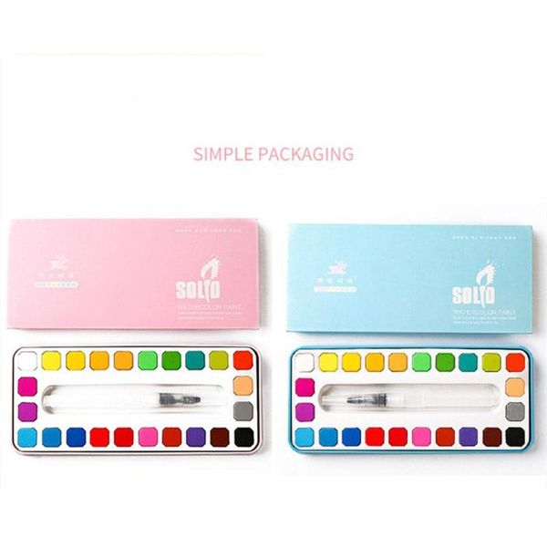 

gift sets solid watercolor paint set transparent pigment tin box for artist school student acuarelas r20