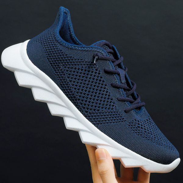 

comfortable 2020 fashion man shoes casual mesh sneakers mens breathable lace-up shoes men sneakers zapatillas hombre 39-44, Black