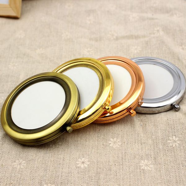 

200pcs 70mm pocket compact mirror favors round metal silver makeup mirror gift make up tools rra1975