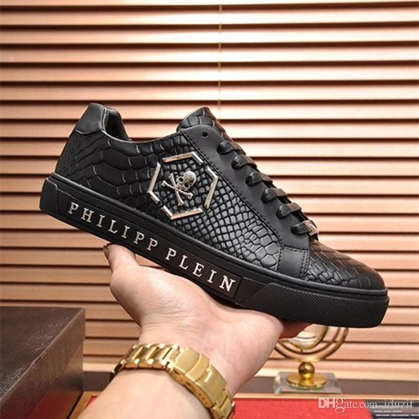 

luxury designer brand genuine leather men sneakers mens race runners shoes kanye west casual shoes 38-44, Black