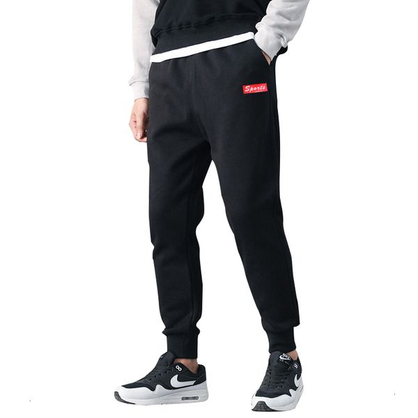 

2019 men's sweatpants tracksuit pants joggers mens gyms fitness jogging pant fashion men casual trousers track pants, Black