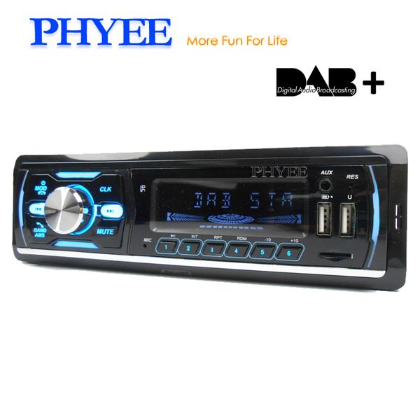 

car audio 1 din radio dab plus rds bluetooth mp3 player a2dp handsfm am tf usb iso multi color lighting head unit phyee m4