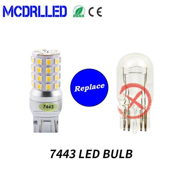 

mcdrlled 7443 7444 t20 w21/5w led light for lada kalina granta vesta drl led bulbs 12v 6500k white super bright 2835 smd