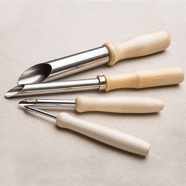 

4pcs ceramic hole cutter set clay compact drilling sculpture round pottery diy sculpting tool stainless steel varied size