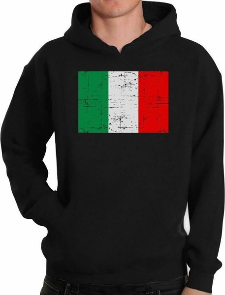 

italy flag vintage style retro italian hoodie gift idea men hoodie, Black