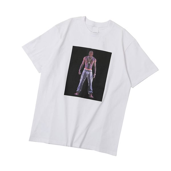 

63 oz s tupac hologarm tee 20ss 2pac virtual character short-sleeved t-shirt open season new style, Red