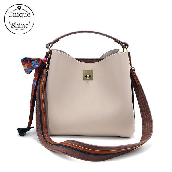 

vintage leather bucket handbags women messenger bag shoulder bags female pochette tote handbag