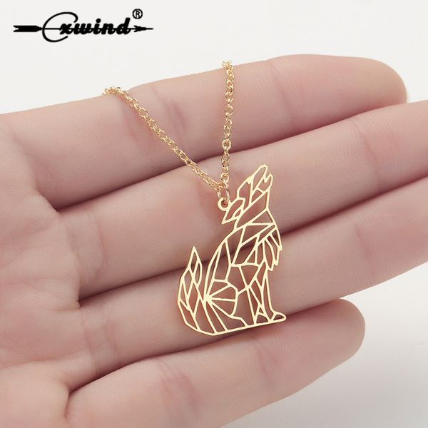 

cxwind fashion animal necklace wolf necklace pendant for women stainless steel jewelry party accessories collares de moda 2019, Silver
