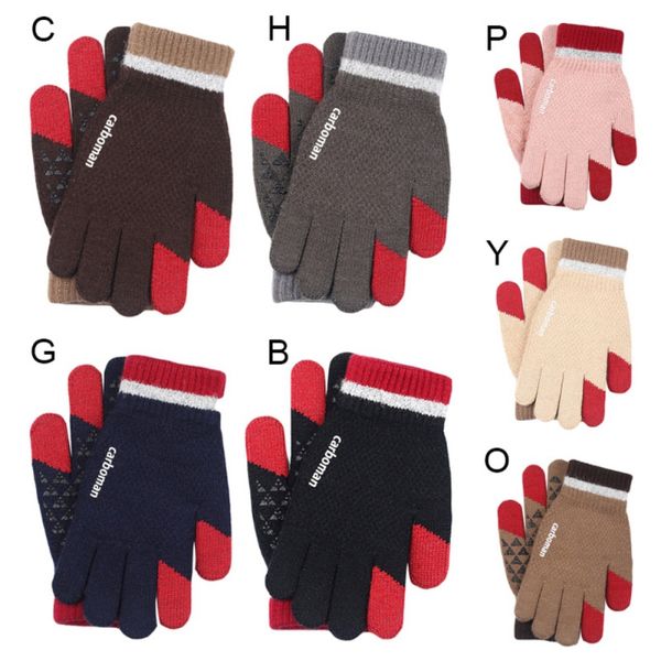 

knitted gloves touch screen male thicken warm wool cashmere gloves winter autumn mitten