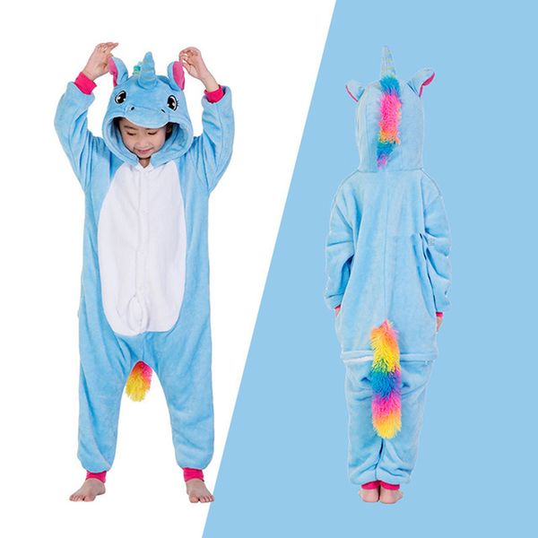 

jumpsuit pajamas 6 8 10 12 years kids girls unicorn pijamas unicorn overalls animal panda animal pijamas blue unicorn