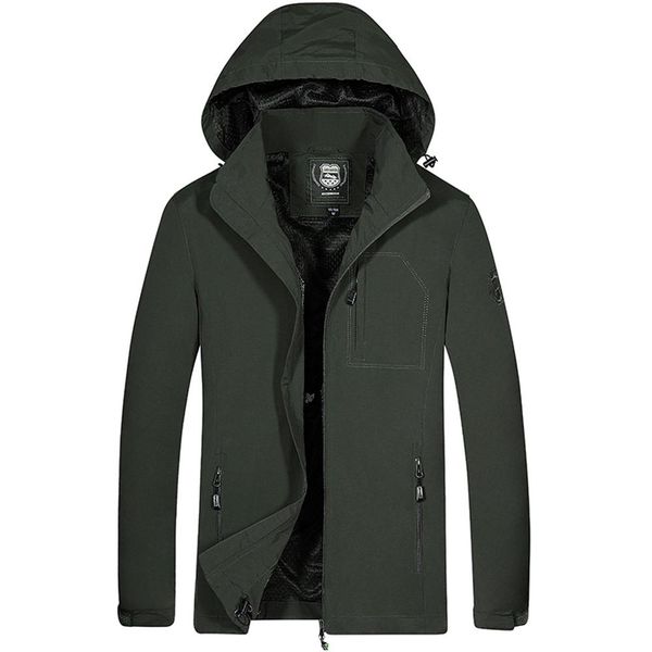 

men's plus size waterproof outdoor hiking windbreaker hoodie detachable breathable sport warm outwear coat for male clothing, Blue;black