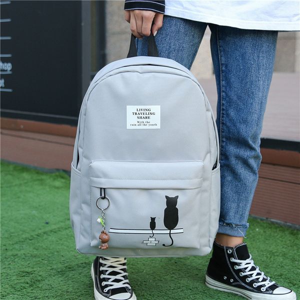 

kajie fashion junior high school backpack cat print school bags for girls backpack teenagers schoolbag mochila women rucksack