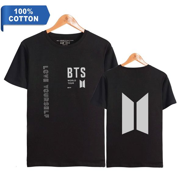 

2019 ah bts bulletproof juvenile group pure cotton short sleeve shirt t shirts, Gray;blue