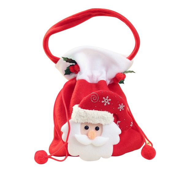 

christmas gift santa claus snowman bear xmas candy bag velvet drawstring pouch