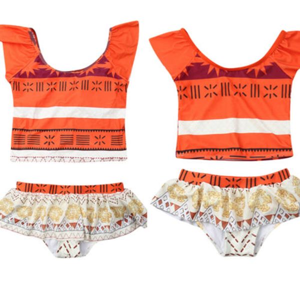 

family parent-child matching bikini mother daughter swimwear kids women swimsuit short sleeve o neck fold patchwork fashion sets, Blue