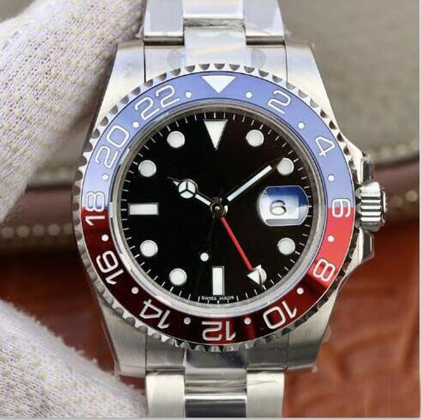 

new master gmt ceramic bezel mens mechanical stainless steel automatic movement watch designer sports self-wind watches luminous wristwatch, Slivery;brown