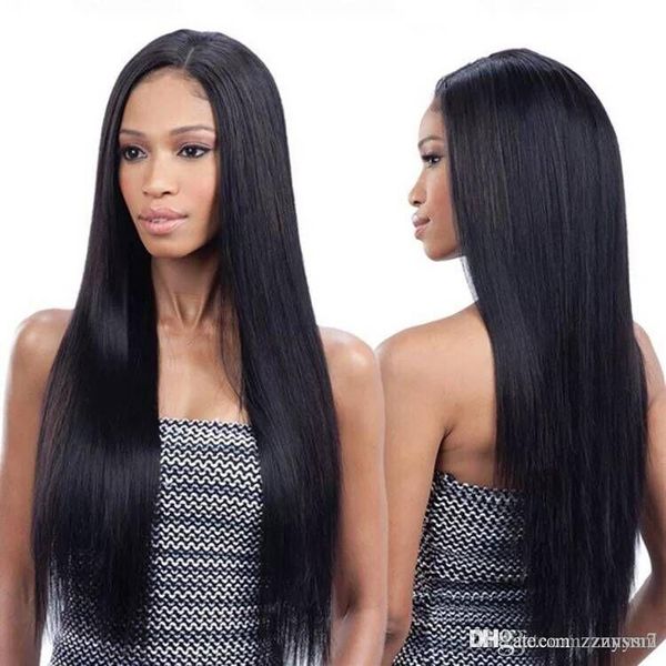 European And American Wig Long Straight Hair In The Black Wig