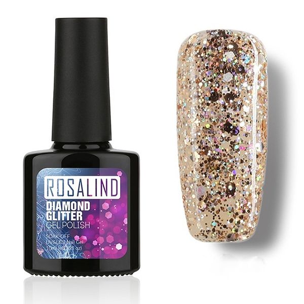 

rosalind gel 1s p+black bottle 10ml diamond glitter w01-29 gel nail polish nail art uv&led soak-off glitter platinum rbw13, Red;pink