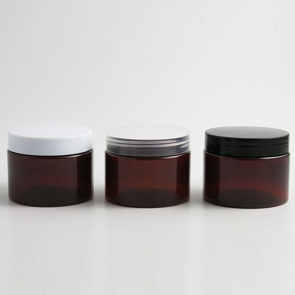 

30 x 5oz 150g amber black pet round jar with plastic cap for lotion cream makeup cosmetic sample beauty container