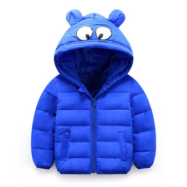 

1-5y cartoon children's winter jackets kids clothing down coat baby jacket for girls parka outerwear hoodies boy fashion coat, Blue;gray