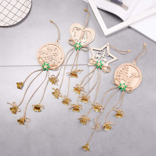 

wooden craft christmas hanging tree decor christmas tree bells snowflake pendants ornament for xmas decorations