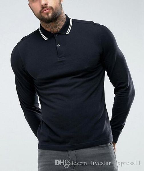 

весна осень зима сплошной поло рубашка высокое качество хлопок наконечником полосатый воротник лондон брит теннис футболка бизнес повседневн, White;black