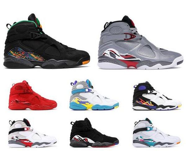 

new 8s mens basketball shoes 8 valentines day white aqua three peat chrome tinker south beach mens athletic sports sneakers sale