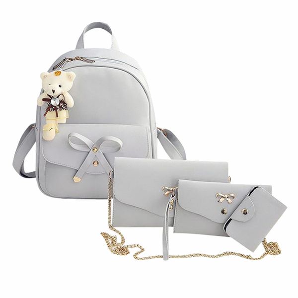 

4 pcs/set women backpack small size fashion teenage girls pu leather backpacks with purses mochila feminina #yl