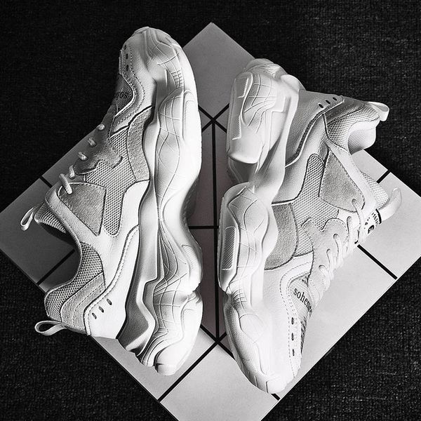 

старый папа спортивный тренер белый мода дышащий тренд спортивная веб знаменитости мужчины s новый 2019 случайные белые кроссовки