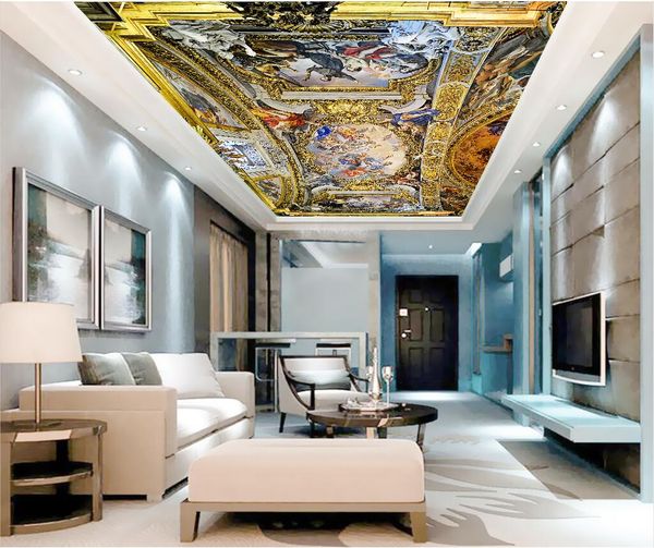 

custom p god crowns jesus with a luxurious european zenith ceiling mural paintings living room ceiling wallpaper papel pintado pared