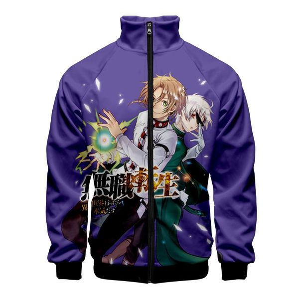 

mushoku tensei 3d fashion cool collar long sleeve zipper kakarot casual jacket men's stand collar coat casual basic popular, Black;brown