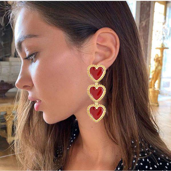 

2020 designer europe and america exaggerated earrings new fashion oil drop love earrings fashion street spunk style earrings female