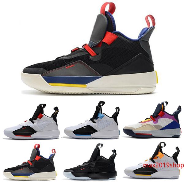 

оптовые xxxiii 33 обувь мужские баскетбольные для высокого качества jumpman 33s черный желтый зеленый белый спортивные мужские кроссовки кро